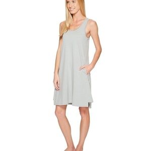 Nau NWT Astir Tank Dress Womens XS‎ Grey White Striped Scoop Neck A-line Knit